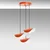 Opviq Luster Eger-Mr-964, 75-106cm, 50 cm, 3xE27, Narandžasti