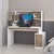 Hanah Home radni sto Arlena, 121 cm, beli / orah