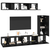 Set TV komoda Zidne 6 pcs Crni hrast Konstruirano drvo
