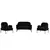 Atelier del Sofa Set garniture za dnevnu sobu, 3 komada Aster, Crna