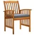 vidaXL 3058088  5 Piece Garden Dining Set with Cushions Solid Acacia Wood (45962+2x312130)