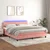 Vidaxl Box spring postelja z vzmetnico LED roza 160x200 cm žamet