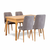 HANAH HOME Trpezarijski sto i stolice Santiago Atlantic-Grey
