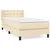 Vidaxl Box spring postelja z vzmetnico krem 90x200 cm blago