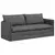 Vidaxl Kavč 2 pcs Temno siva 196 x 82 x 85 cm blago