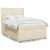 vidaXL Box spring postelja z vzmetnico krem 160x200 cm blago, (21319877)