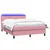 Box Spring krevet s madracem i LED ružičasti 160x220 cm baršun