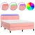 Krevet box spring s madracem LED ružičasti 140x190cm baršunasti