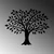 Wallity Zidna dekoracija Tree - 462, 70 x 57 cm, Crna