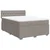Vidaxl Box spring postelja z vzmetnico taupe 140x200 cm blago