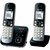Panasonic Brezžični analogni telefon Panasonic KX-TG6822 Duo avtomatski odzivnik, slušalka za prostoročno telefoniranje, črne, srebrne bar