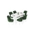 Hanah Home Set Trpezarijski sto i 6 stolica Nef, Zeleno-beli