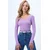 Trend Alacati Stili Ženska bluza dugih rukava Alc-X13290, V-izrez, Ljubičasta