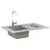 Umivaonik Siva 780 x 500 mm 80% kvarc i 20% smola