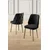 Hanah Home set trpezarijskih stolica Leja 2 kom, crna tkanina Babyface, hromirane metalne noge