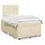 Vidaxl Box spring postelja z vzmetnico krem 120x190 cm blago