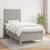 Vidaxl Box spring postelja z vzmetnico svetlo siva 90x200 cm blago