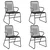 5-dijelni vrtni blagovaonski set od PVC ratana crni