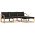 Set vanjskih sofa s jastukom 4 pcs Bijela i crna