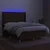 Vidaxl Box spring postelja z vzmetnico LED temno rjava 140x200cm blago