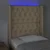 Vidaxl LED posteljno vzglavje krem 83x16x118/128 cm blago