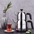 Double Turkish teapot, stainless steel, Black, Kappa - Korkmaz