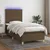 Vidaxl Box spring postelja z vzmetnico LED temno rjava 80x200 cm blago