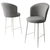 Hanah Home Set barskih stolica Alte, 4 komada, Sivo-beli