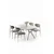 Hanah Home Trpezarijski set, 5 komada, Sivi