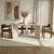 HANAH HOME Set Trpezarijski sto i 4 stolice Meridia 4 Travertine Walnut Green