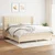 vidaXL Box spring postelja z vzmetnico krem 200x200 cm blago, (20851593)