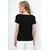 Trend Alacati Stili Ženska bluza kratkih rukava Alc-X13883, V-izrez, Crna
