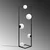 Opviq Podna lampa Corner 13775, 35 x 35 x 157 cm, 5 s (2xE27 & 3xE14), 250 cm Kabl, Crna
