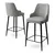 Hanah Home Set 2 barske stolice Sivo-Crni