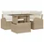 vidaXL 5-delni vrtni sofa set s blazinami, bež, poly rattan