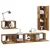 Set TV komoda s ladicama 4 pcs Staro drvo Konstruirano drvo
