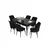 Hanah Home Set Trpezarijski sto i 6 stolica Eva, Crni