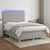 Vidaxl Box spring postelja z vzmetnico LED sv. siva 140x200 cm blago