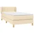 Vidaxl Box spring postelja z vzmetnico krem 90x190 cm blago