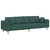 Sofa s jastukom Tamnozelena 250 x 77 x 76 cm tkanina