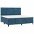Vidaxl Box spring postelja z vzmetnico temno modra 200x200 cm žamet