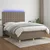 Vidaxl Box spring postelja z vzmetnico LED taupe 140x190 cm blago