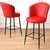HANAH HOME Set 6 barskih stolica Uras Red Black