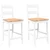 vidaXL Bar Stools 2 kosa bele masivne lesene gume