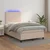 Vidaxl Box spring postelja z vzmetnico LED kapučino 120x200 cm