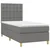 Vidaxl Box spring postelja z vzmetnico LED temno siva 90x190 cm blago