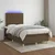 Vidaxl Box spring postelja z vzmetnico LED tem. rjava 120x190 cm blago