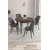 Hanah Home trpezarijski set Kea, sto i 4 stolice, ploča u dekoru drveta Baroque, antracit tkanina Babyface