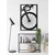 WallXpert metalni zidni ukras 5171, prednji deo drumskog bicikla u pravougaonom ramu, 29 x 45 cm, crni