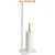 TENDANCE DRŽAČ TOALET PAPIRA I WC ČETKA 22X16X69,5CM METAL/BAMBUS BELA